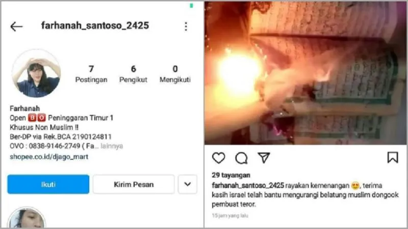 Netizen Geram! Viral Wanita Bakar Al-Quran & Sebut Mampus Warga Gaza. (Gelora).
