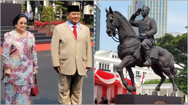 Mega ke Prabowo usai Resmikan Patung Sukarno: Terima Kasih Sahabat. (Gelora).