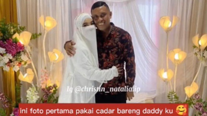 Video Pendeta Hadiri Pernikahan Anaknya yang Muslim Bercadar Viral. (@cristinnatalia.10)