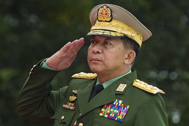 Pemimpin junta militer Myanmar Jenderal Min Aung Hlaing (Kompas)
