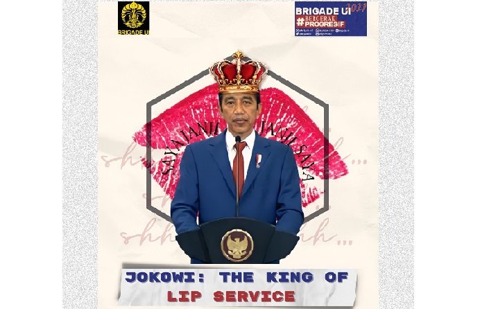 Meme buatan BEM UI sebut Jokowi: The King of Lip Service (Net)