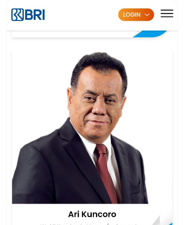 Rektor Universitas Indonesia (UI), Profesor Ari Kuncoro, adalah wakil komisaris utama (Komut) PT Bank Rakyat Indonesia Tbk (BRI). (Twitter).