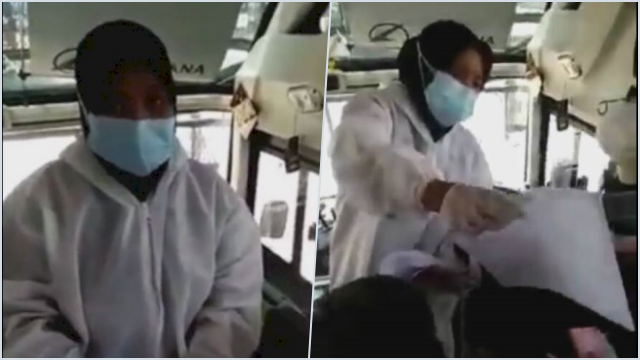 Video Viral! Nakes Jual Surat Swab Rp 90 Ribu Dalam Bus Tanpa Dites. (Screenshot Instagram).