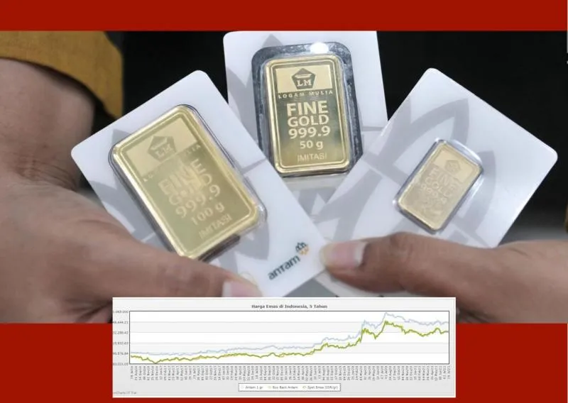 Harga emas Antam hari ini naik Rp 5.000 menjadi Rp 945.000 per gram pada Kamis (29/7)