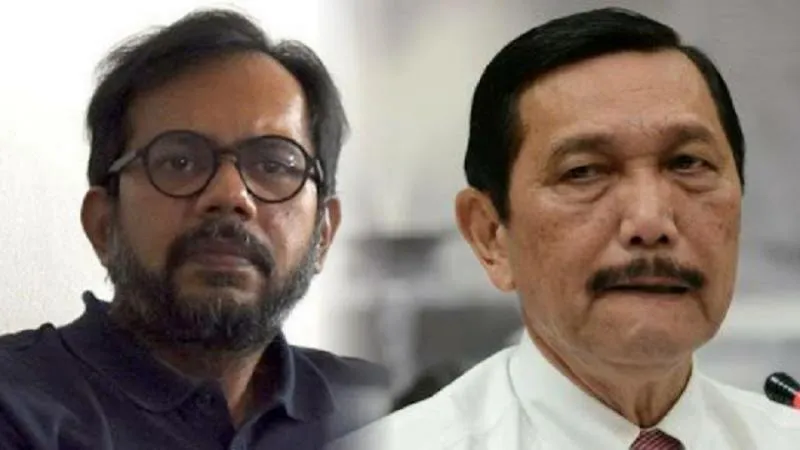 Haris Azhar dan Luhut Binsar Pandjaitan. (Harian Aceh).
