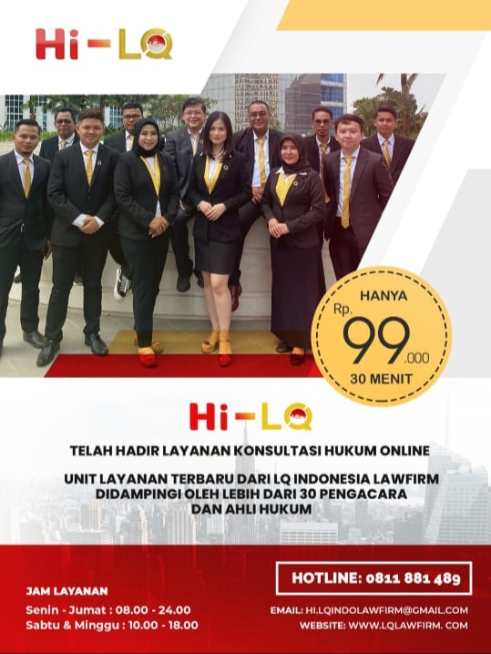 Layanan konsultasi hukum online Hi-LQ. (Foto: Dok. LQ Indonesia Lawfirm).