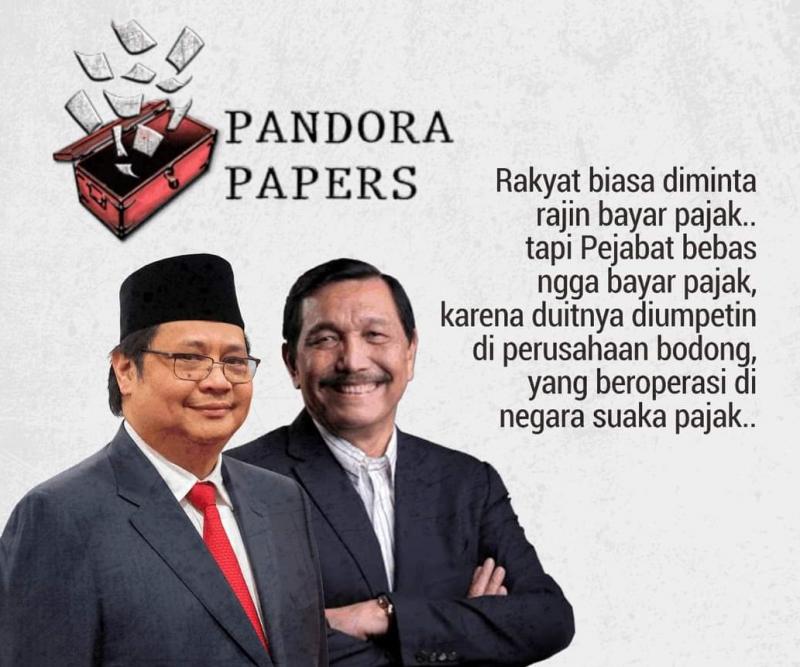 Ilustrasi poster Pandora Papers yang diduga melibatkan dua pejabat di Indonesia (Dok.Net)