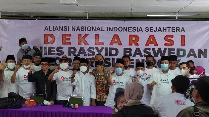 Aliansi Nasional Indonesia Sejahtera (ANIES) menggelar deklarasi dukungan untuk Anies Baswedan maju dalam Pemilihan Presiden (Pilpres) 2024, di Gedung Joeang 45, Menteng, Jakarta Pusat, Rabu (20/10/2021).  (Tribunews)