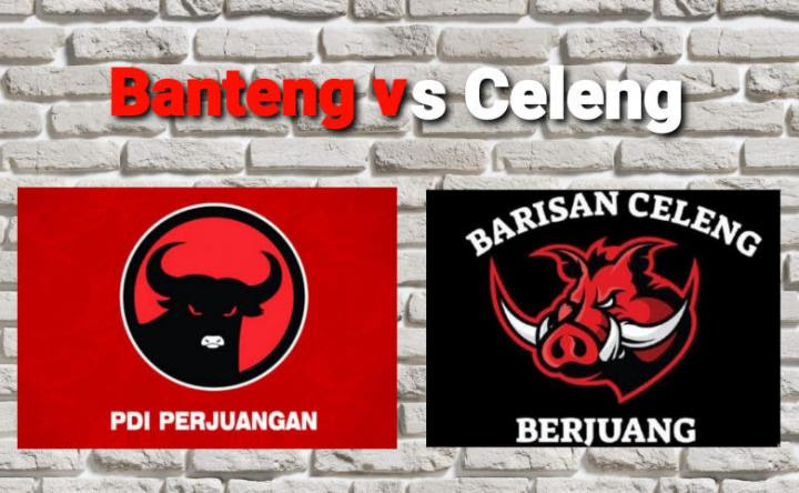 Ilustrasi Banteng vs Celeng. (Foto: Istimewa).