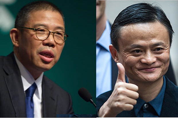 Pengusaha air mineral kemasan Zhong Shansha (kiri) dan Pendiri Alibaba Jack Ma (kanan). (Istimewa)  