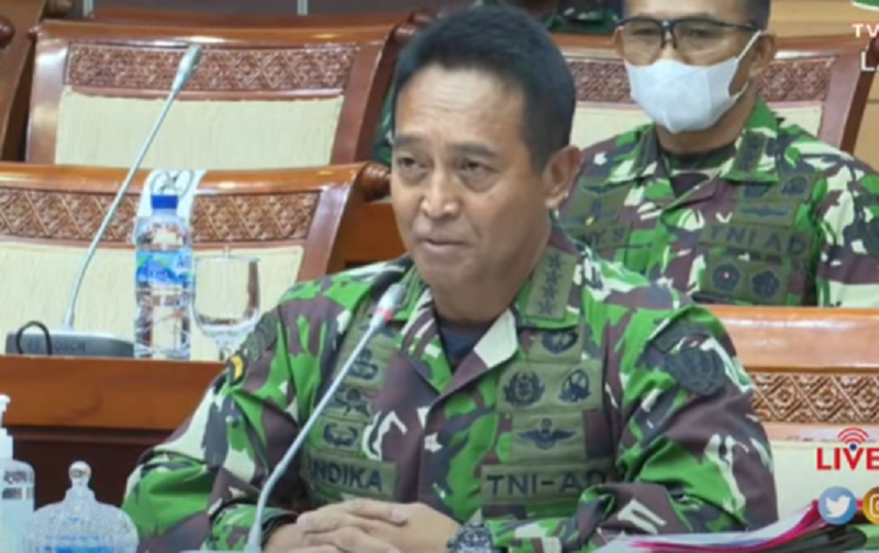Panglima TNI Jenderal Andika Perkasa. (Tangkapan layar YouTube DPR RI)