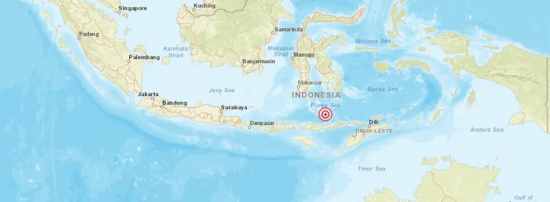 Peta lokasi gempa NTT berkekuatan magnitudo 7,4