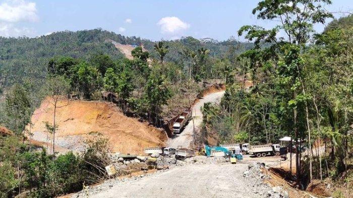 Area pembangunan proyek Bendungan Bener di wilayah Desa Wadas, Kabupaten Purworejo, Jawa Tengah, Selasa (8/2/2022) (Dok Humas Polda Jateng).