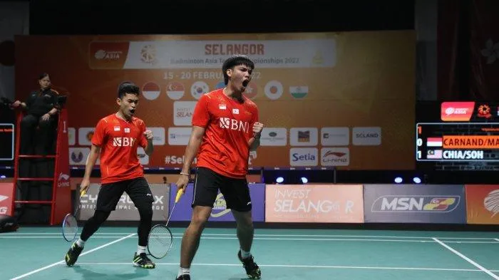 Pasangan Leo dan Daniel kalahkan pasangan Fajar dan Rian di All England 2022 (Tribun)