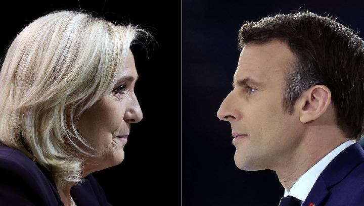 Marine Le Pen dan Emmanuel Macron (Net)