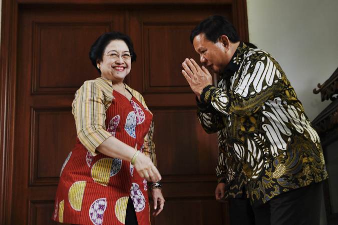 Prabowo Subianto saat silaturahmi dengan Megawati Soekarnoputri (bisnis)