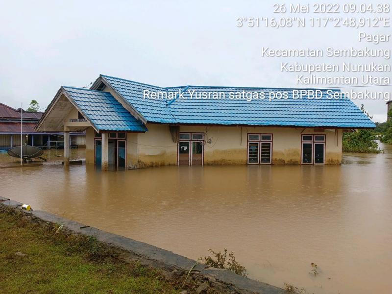 Kondisi Kabupaten Nunukan saat diterjang banjir (Dok. BNPB)