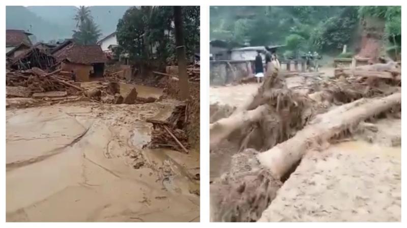 Banjir bandang di Kecamatan Leuwiliang, Kabupaten Bogor (dok. BNPB)