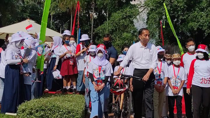 Jokowi di acara peringatan Hari Anak Nasional 2022 (Tempo)