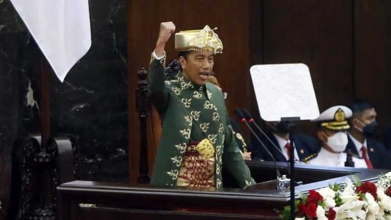Presiden Jokowi saat pidato tahunan di DPR RI (Investor)