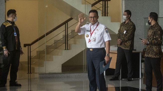 Gubernur DKI Jakarta Anies Baswedan saat di panggil KPK terkait Formula E (Net)
