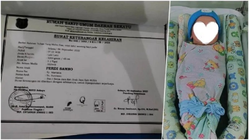 Bayi di Muba Diberi Nama Perdi Sambo, Orang Tua: Biar Jadi Jenderal. (Kolase dari berbagai sumber).