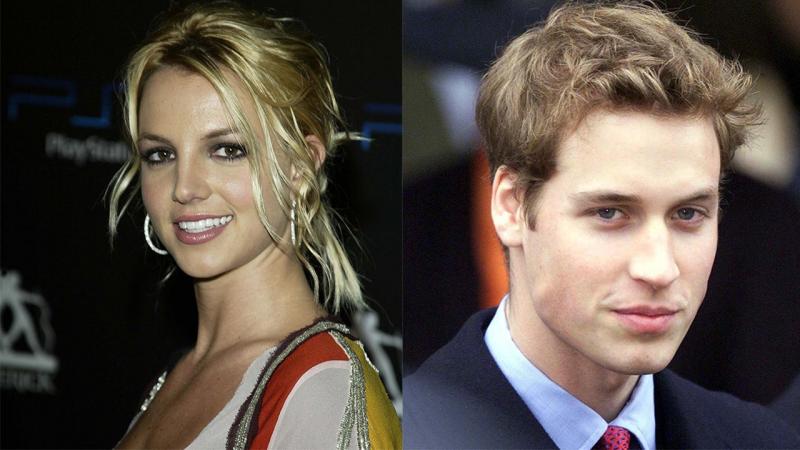 Bintang pop Britney Spears dan Pangeran William ketika masih muda (Getty Images)