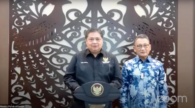 Menko Ekon Airlangga Hartarto dan Menteri ESDM Arifin Tasrif dalam keterangan pers pada Jumat, 23 September 2022 (setneg.go.id)