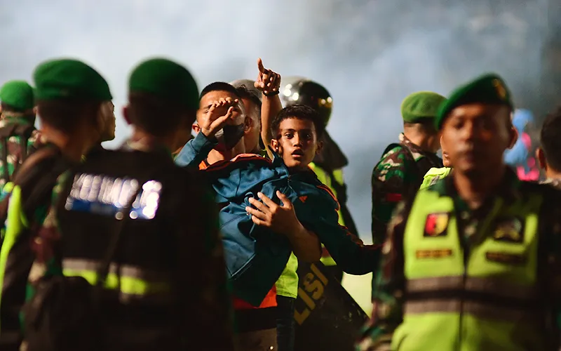 Suasana saat tragedi Kanjuruhan. Foto: Tunggadewi