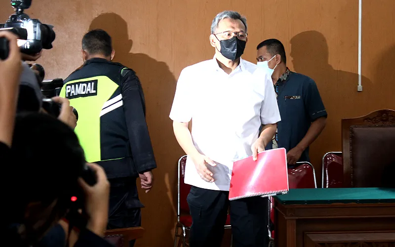 Terdakwa Agus Nurpatria menjalani sidang perdana di Pengadilan Negeri (PN) Jakarta Rabu (19/10/2022). Agus Nurpatria  menjalani sidang dengan agenda pembacaan surat dakwaan kasus obstruction of justice atau perintangan proses penyidikan terkait perkara dugaan pembunuhan berencana terhadap Nofriansyah Yosua Hutabarat atau Brigadir J. Robinsar Nainggolan