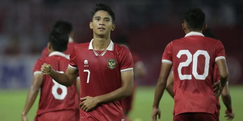 Ekspresi Marselino Ferdinan usai mencetak gol ke gawang Vietnam pada laga Kualifikasi Piala Asia U-20 2023. (Foto: Ikhwan Yanuar/bona.net)