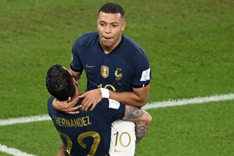 Kylian Mbappe melakukan Selebrasi usai mencetak Goal ke gawang Denmark (Foto: AFP)