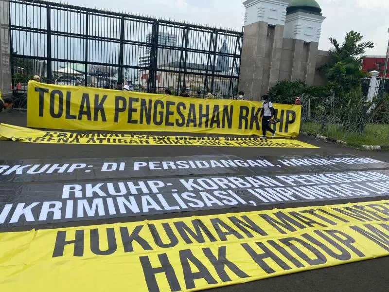 Unjuk rasa Aliansi Nasional Reformasi KUHP di Depan Gedung DPR RI (Dok.Ist)