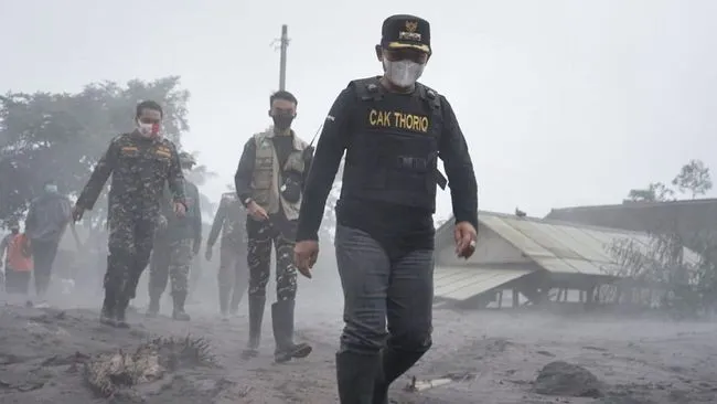 Material debu Gunung Semeru di Lumajang, Jawa Timur. (Doc: Arsip Pemkab Lumajang)