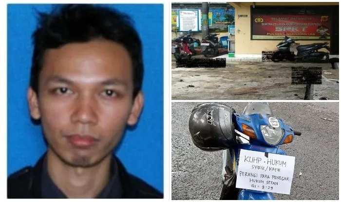 Bom Bunuh diri di Polsek Astana Anyar bandung (Kolase dari berbagai sumber).