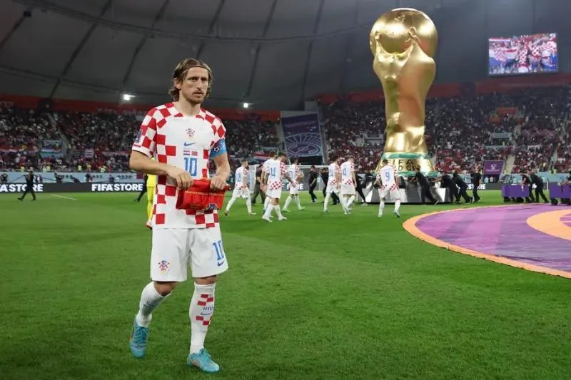 Luka Modric Kapten Tim Kroasia Juara 3 Piala Dunia 2022, setelah kalahkan Marocco 2-1 (Twitter)