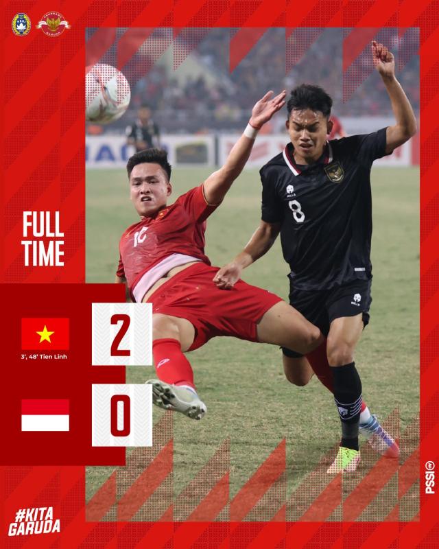 Ditekuk Vietnam 2-0, Timnas Indonesia Tersingkir dari Piala AFF 2022. (Twitter).