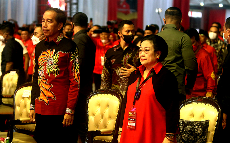 PDI Perjuangan (PDIP) memperingati Hari Ulang Tahun yang ke-50 di kawasan JIExpo Kemayoran, Jakarta Pusat (10/1/2023). Peringatan HUT ini akan dilakukan sebagai bagian konsolidasi partai dalam rangka pemenangan Pemilu 2024 mendatang. Acara HUT ke-50 PDI Perjuangan tak mengundang partai politik lain. Robinsar Nainggolan