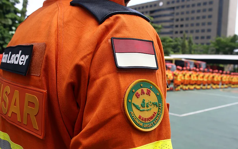 Upacara persiapan pelepasan pengerahan tim Inasar dalam rangka perbantuan internasional ke Turki di Lapangan Basarnas, Kantor Pusat Basarnas, Jakarta, Jumat (10/2/2023). Tim Inasar yang diberangkatkan berjumlah 47 orang yang terdiri dari 42 anggota Basarnas, empat anggota K9 Polri dan satu anggota medis dari RSCM. Robinsar Nainggolan