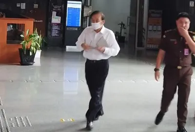 Surya Darmadi di Lobby PN Tipikor Jakarta Pusat. (bandotdm)