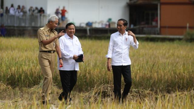 Presiden Jokowi, Prabowo Subianto dan Ganjar Pranowo (Liputan6)