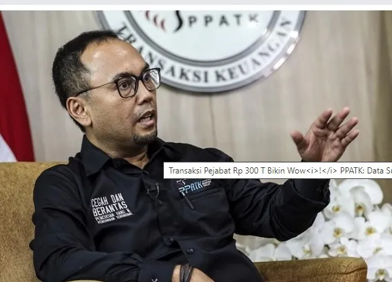 Ketua PPATK Ivan Yustiavandana  (RajaMedia)