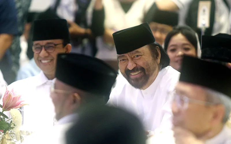 Partai NasDem menggelar acara buka puasa bersama di NasDem Tower, Gondangdia, Jakarta Pusat, Sabtu (25/3/2023). Hadir pula Ketum Partai Nasdem Surya Paloh sebagai tuan rumah dan calon presiden (capres) dari Koalisi Perubahan untuk Persatuan (KPP), Anies Baswedan. Robinsar Nainggolan