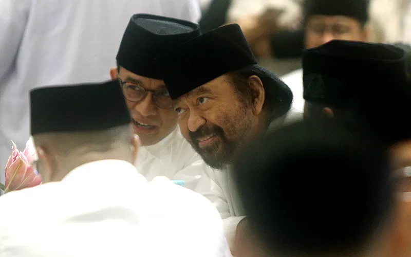 Partai NasDem menggelar acara buka puasa bersama di NasDem Tower, Gondangdia, Jakarta Pusat, Sabtu (25/3/2023). Hadir pula Ketum Partai Nasdem Surya Paloh sebagai tuan rumah dan calon presiden (capres) dari Koalisi Perubahan untuk Persatuan (KPP), Anies Baswedan. Robinsar Nainggolan