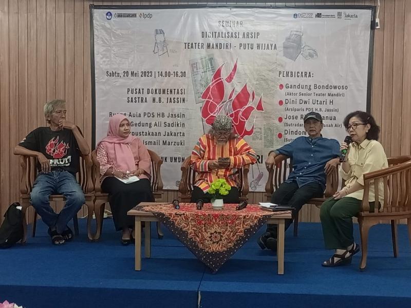 Teater Mandiri menyelenggarakan Seminar Digtalisasi Arsip di Aula PDS HB Jasin Taman Ismail Marzuki, Sabtu (20/5/2023) (Dok.Teater Mandiri)