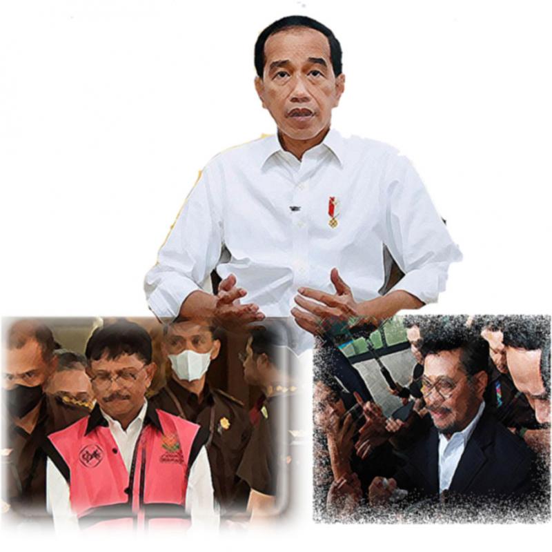 Sebulan dua menteri dalam bidikan kasus korupsi, Jokowi tidak sedang baik-baik saja. (ist)