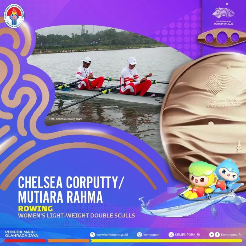 Dari Cabor Dayung, Indonesia Raih Medali Ketiga Asian Games 2023. (Twitter Kemenpora).