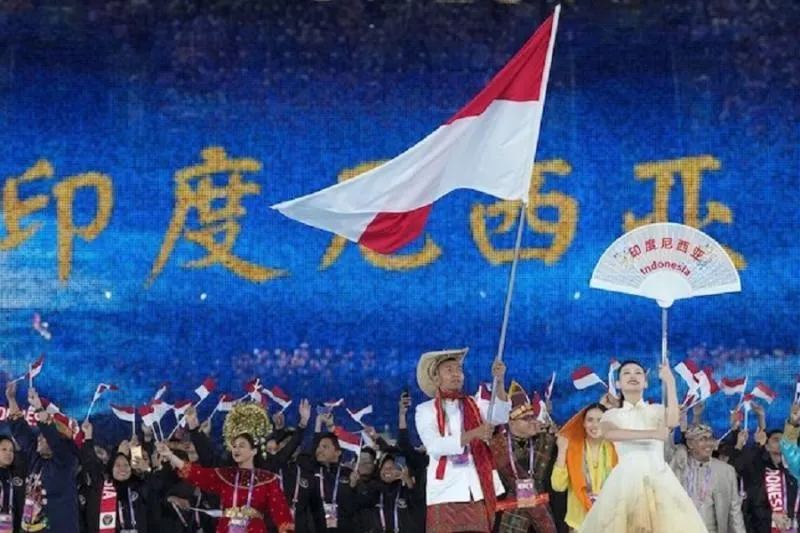 Kontingen Indonesia di Asian Games 2023 (AP Photo/Lee Jin-man)