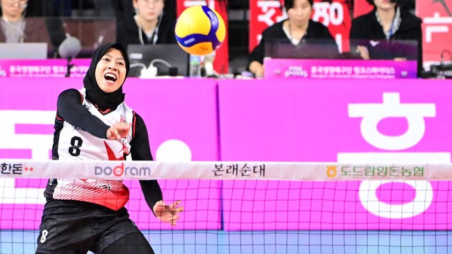 Pemain Timnas Voli Putri Indonesia Megawati Hangestri Pertiwi sedang bersinar di Korea Selatan. (Dok. Korea Volleyball Federation KOVO)