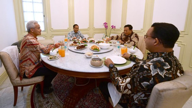 Begini Respons Anies soal Duduk Berseberangan dengan Jokowi. (Biro Pers Sekretariat Presiden).
